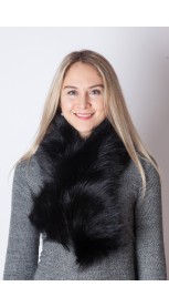 Black raccoon fur scarf